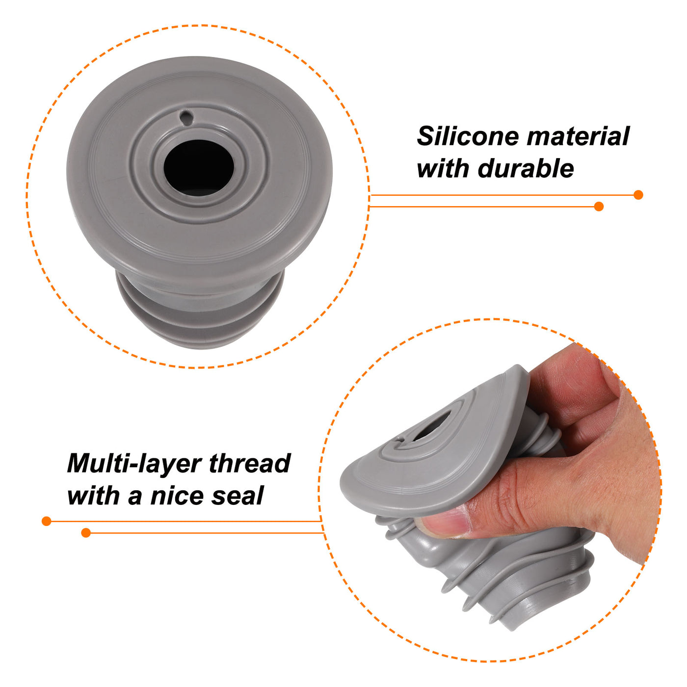 uxcell Uxcell Drain Pipe Seal Ring for 35-40mm PVC Drainage Pipes, Grey