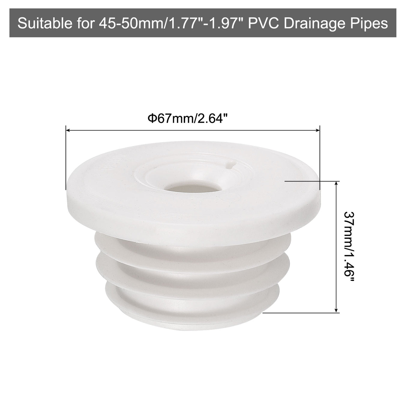 uxcell Uxcell Drain Pipe Seal Ring for 45-50mm PVC Drainage Pipes, White