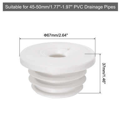 Harfington Uxcell Drain Pipe Seal Ring for 45-50mm PVC Drainage Pipes, White