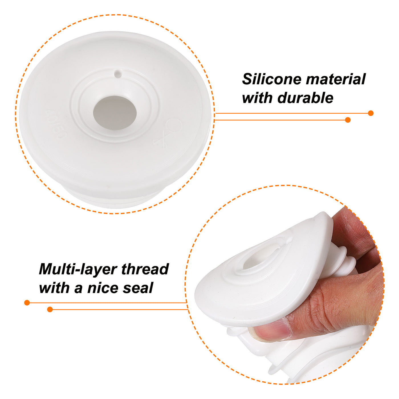 uxcell Uxcell Drain Pipe Seal Ring for 45-50mm PVC Drainage Pipes, White