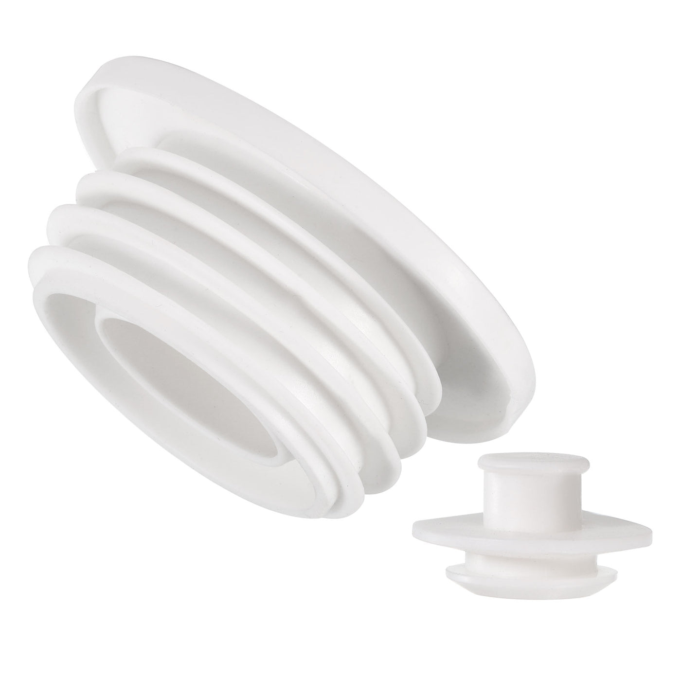 uxcell Uxcell Drain Pipe Seal Ring with Plug for 60-65mm PVC Drainage Pipes, White