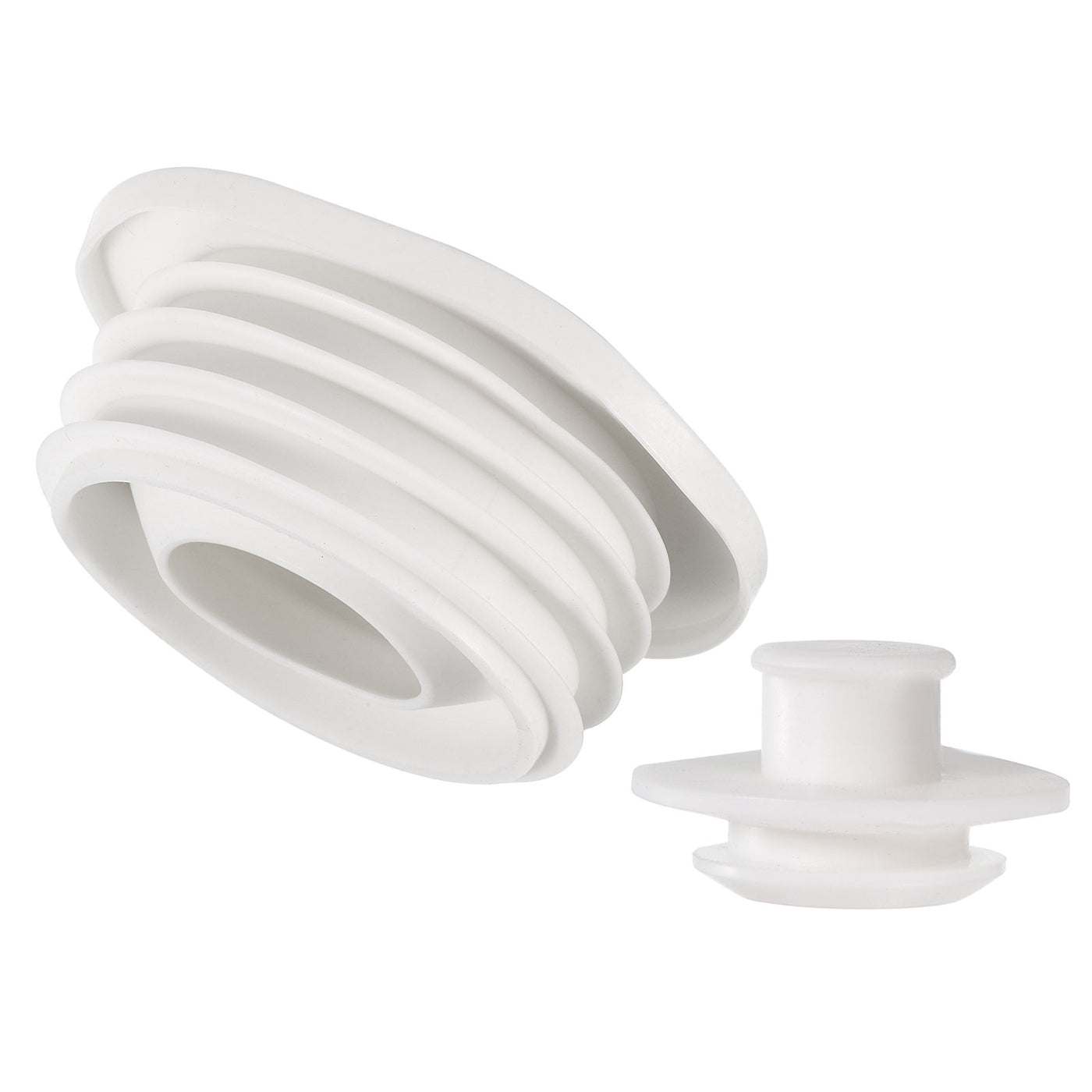 uxcell Uxcell Drain Pipe Seal Ring with Plug for 70-75mm PVC Drainage Pipes, White