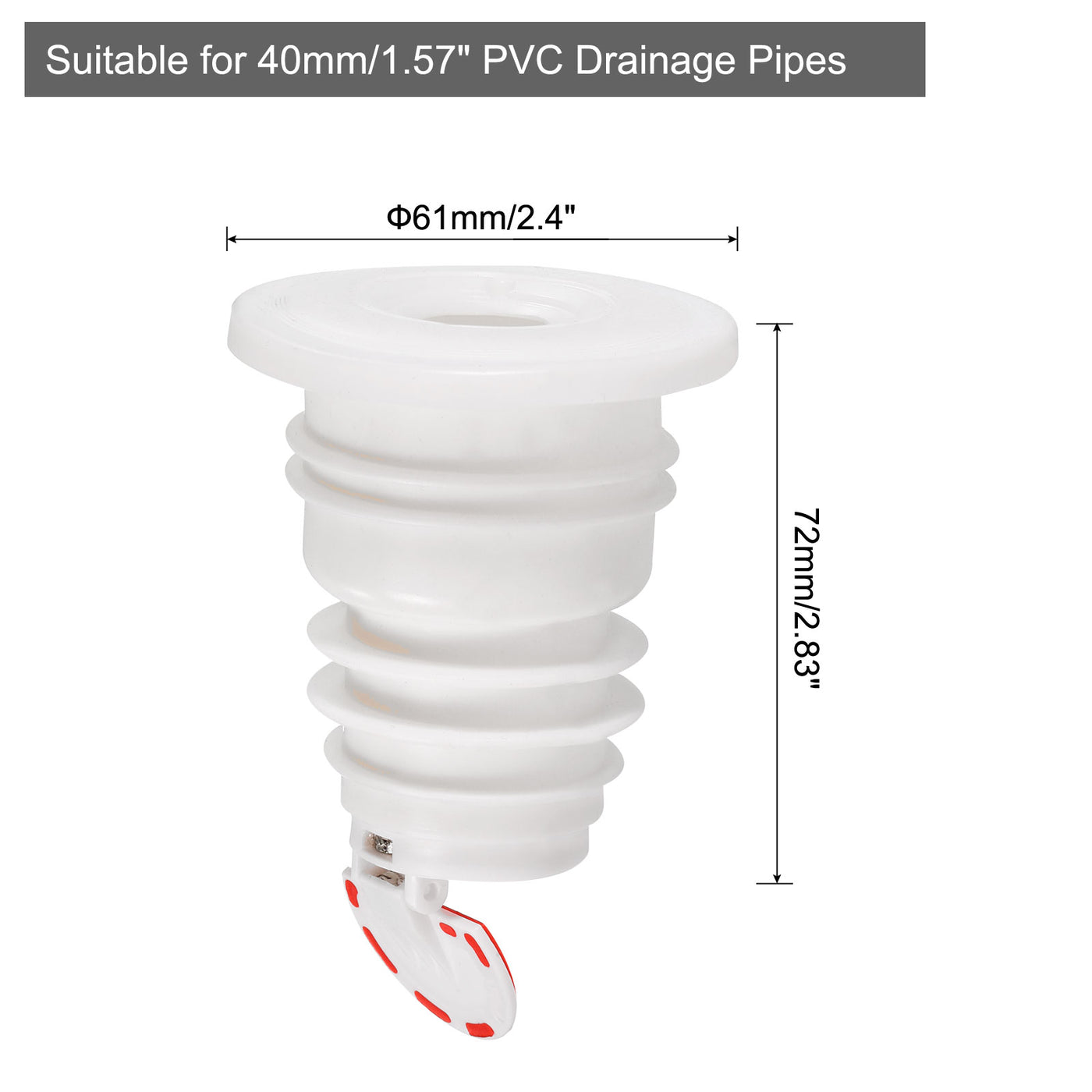 uxcell Uxcell 1Pcs Drain Pipe Seal Ring, Silicone Ring for 40mm/1.57" PVC Drainage Pipes