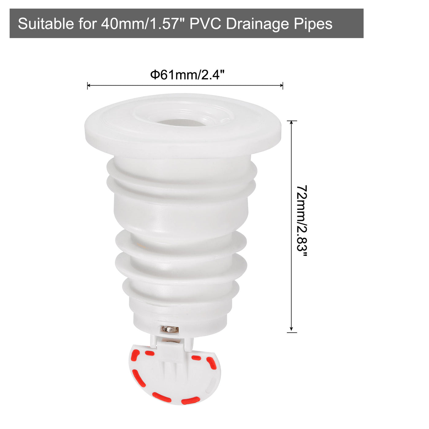 uxcell Uxcell 2Pcs Drain Pipe Seal Ring, Silicone Ring for 40mm/1.57" PVC Drainage Pipes