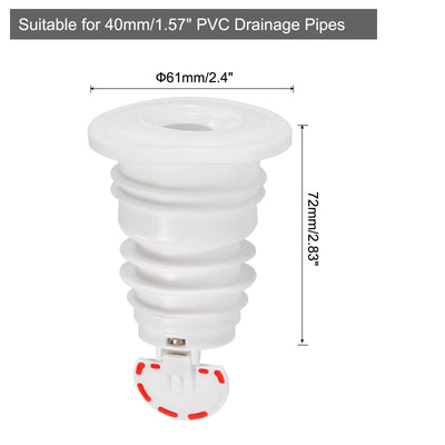 Harfington Uxcell 2Pcs Drain Pipe Seal Ring, Silicone Ring for 40mm/1.57" PVC Drainage Pipes