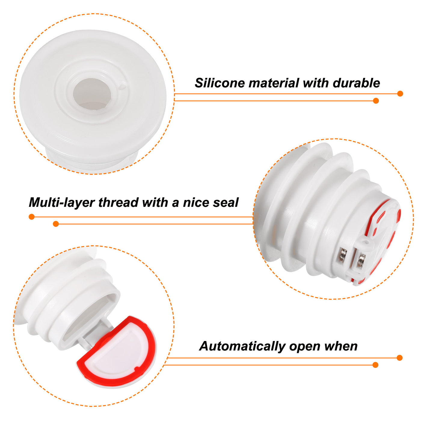 uxcell Uxcell 2Pcs Drain Pipe Seal Ring, Silicone Ring for 40mm/1.57" PVC Drainage Pipes