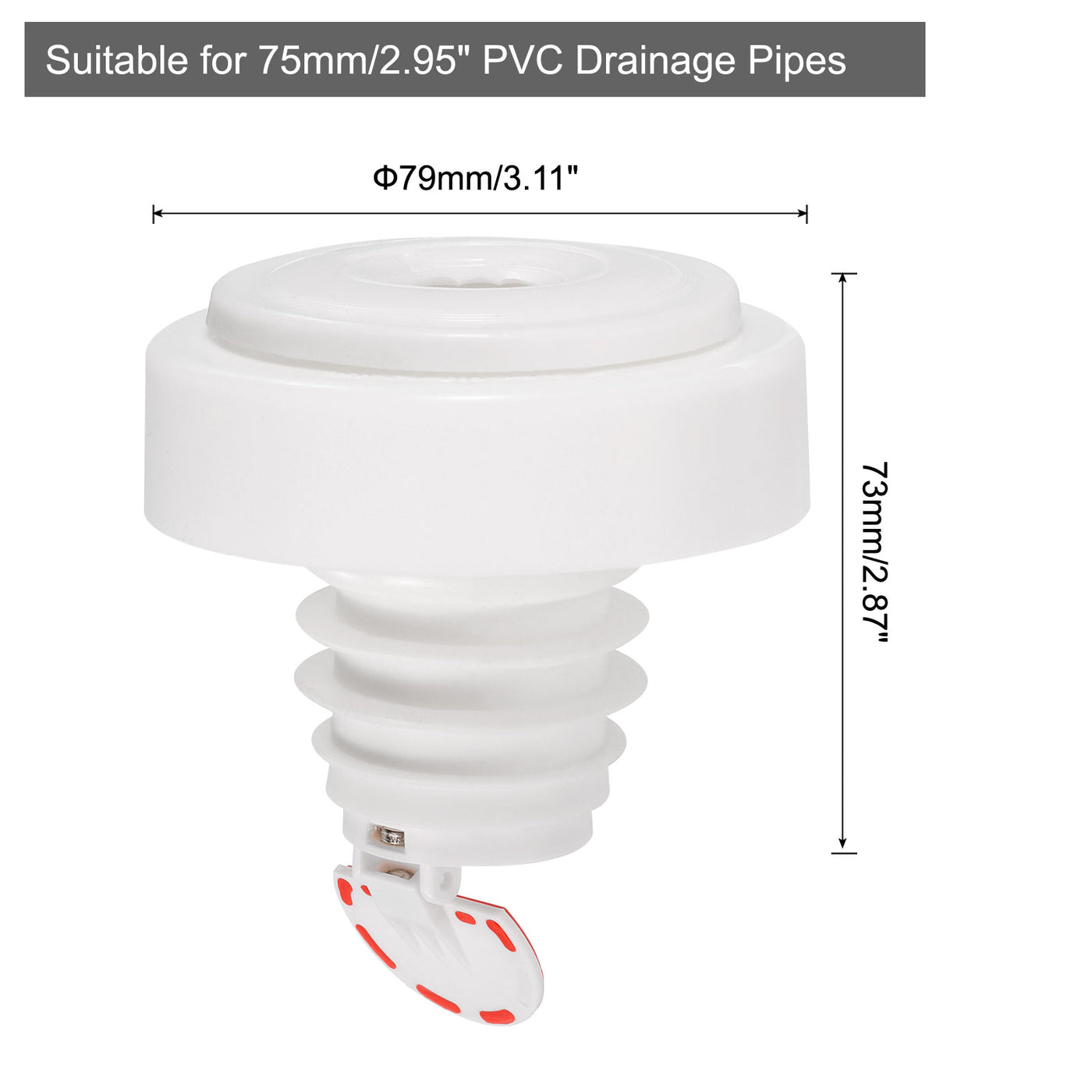 uxcell Uxcell 2Pcs Drain Pipe Seal Ring, Silicone Ring for 75mm/2.95" PVC Drainage Pipes