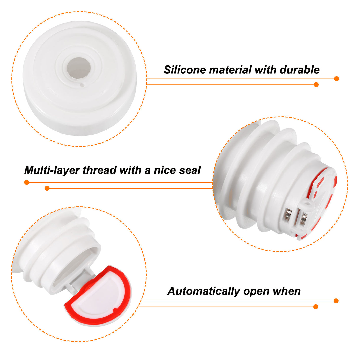 uxcell Uxcell 2Pcs Drain Pipe Seal Ring, Silicone Ring for 75mm/2.95" PVC Drainage Pipes