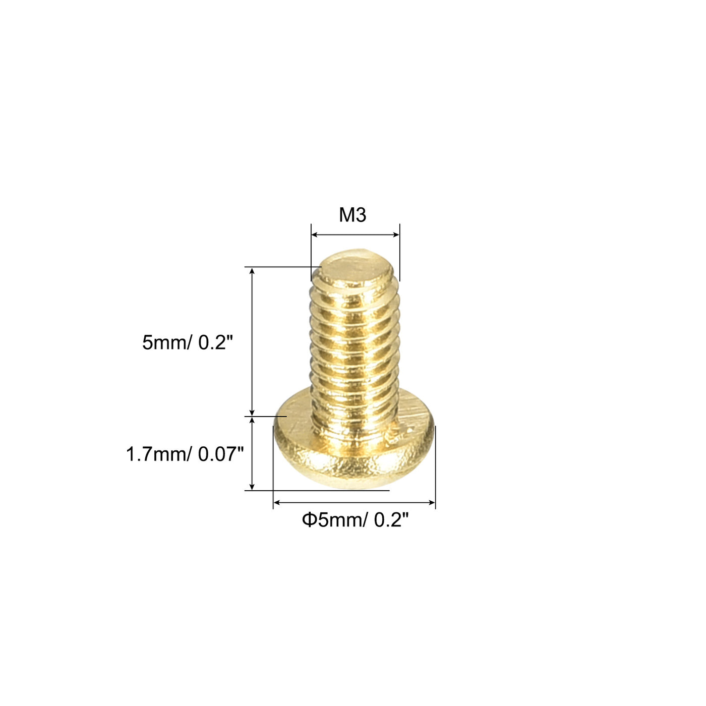 uxcell Uxcell Brass Machine Screws, M3x5mm Phillips Pan Head Fastener Bolts for Furniture, Office Equipment, Electronics 36Pcs