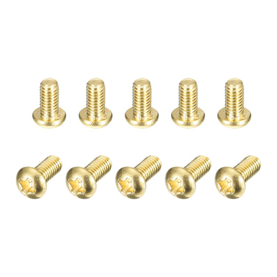 Harfington Uxcell Brass Machine Screws, M3x5mm Phillips Pan Head Fastener Bolts for Furniture, Office Equipment, Electronics 36Pcs