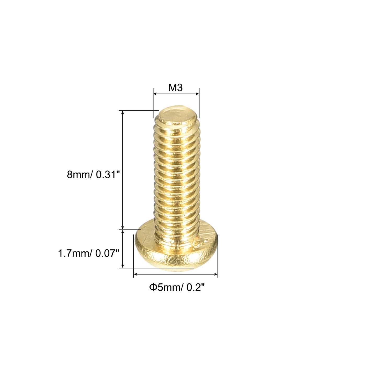 uxcell Uxcell Brass Machine Screws, M3x8mm Phillips Pan Head Fastener Bolts for Furniture, Office Equipment, Electronics 36Pcs