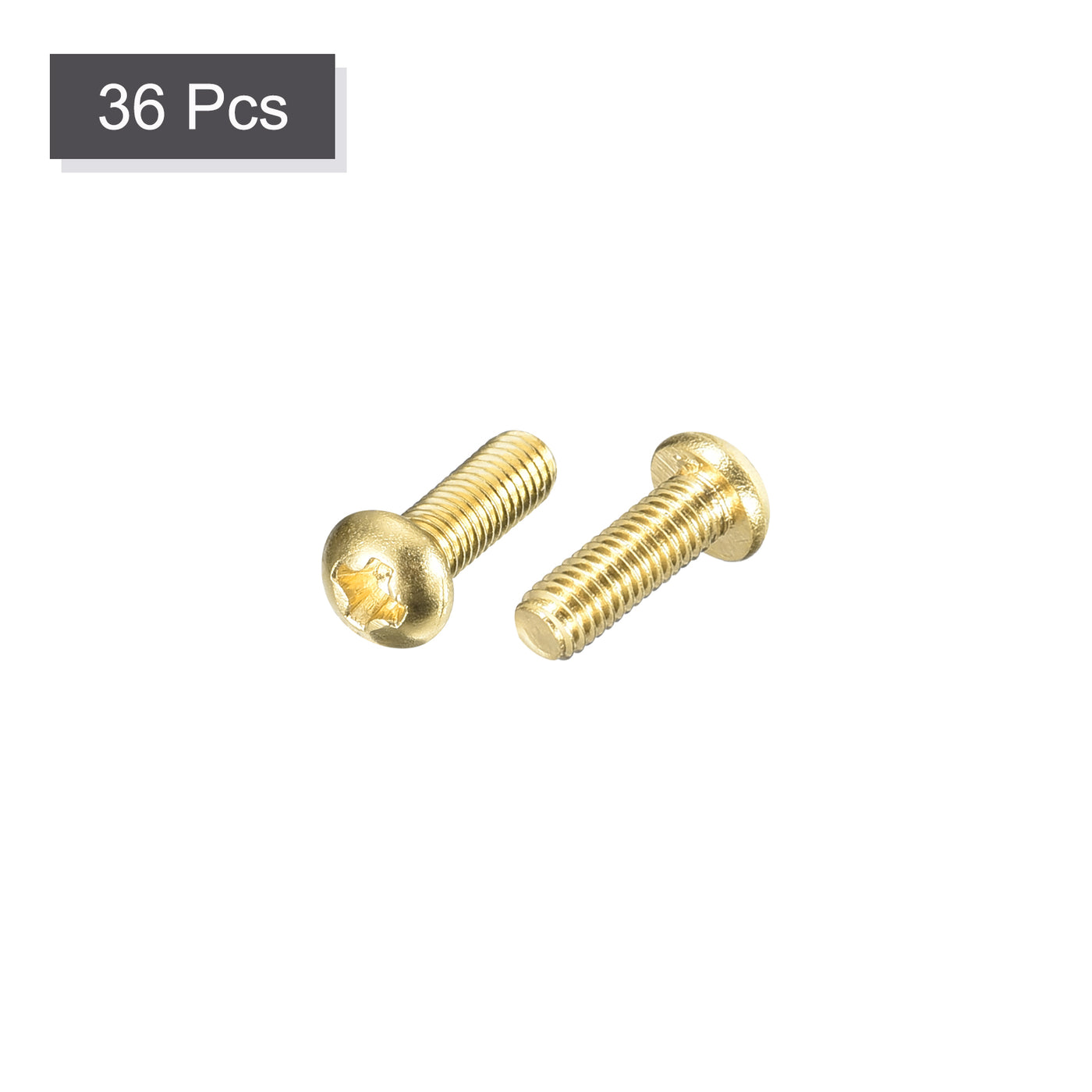 uxcell Uxcell Brass Machine Screws, M3x8mm Phillips Pan Head Fastener Bolts for Furniture, Office Equipment, Electronics 36Pcs