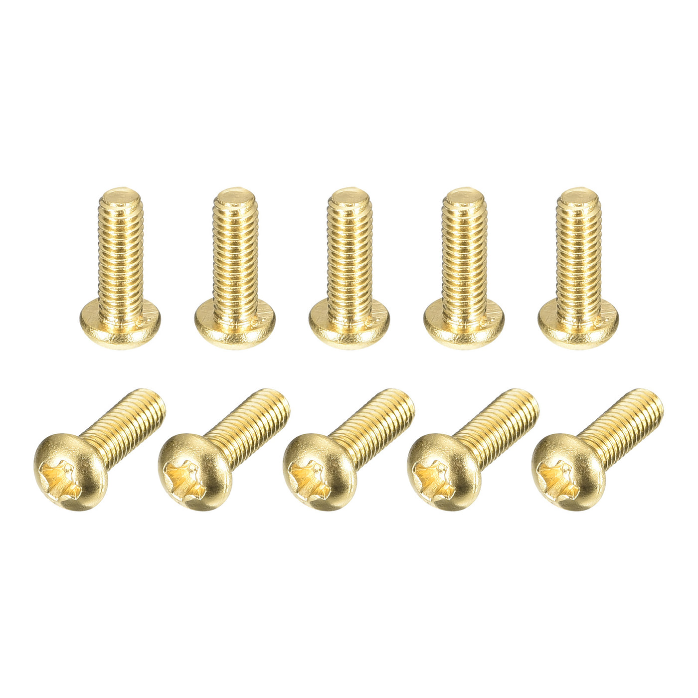 uxcell Uxcell Brass Machine Screws, M3x8mm Phillips Pan Head Fastener Bolts for Furniture, Office Equipment, Electronics 36Pcs