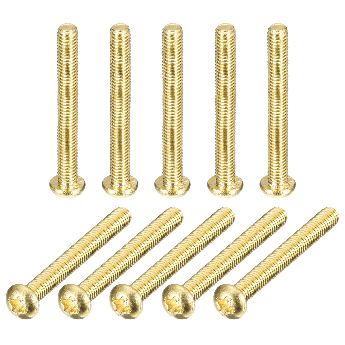 uxcell Uxcell Brass Machine Screws, M3x25mm Phillips Pan Head Fastener Bolts for Furniture, Office Equipment, Electronics 36Pcs