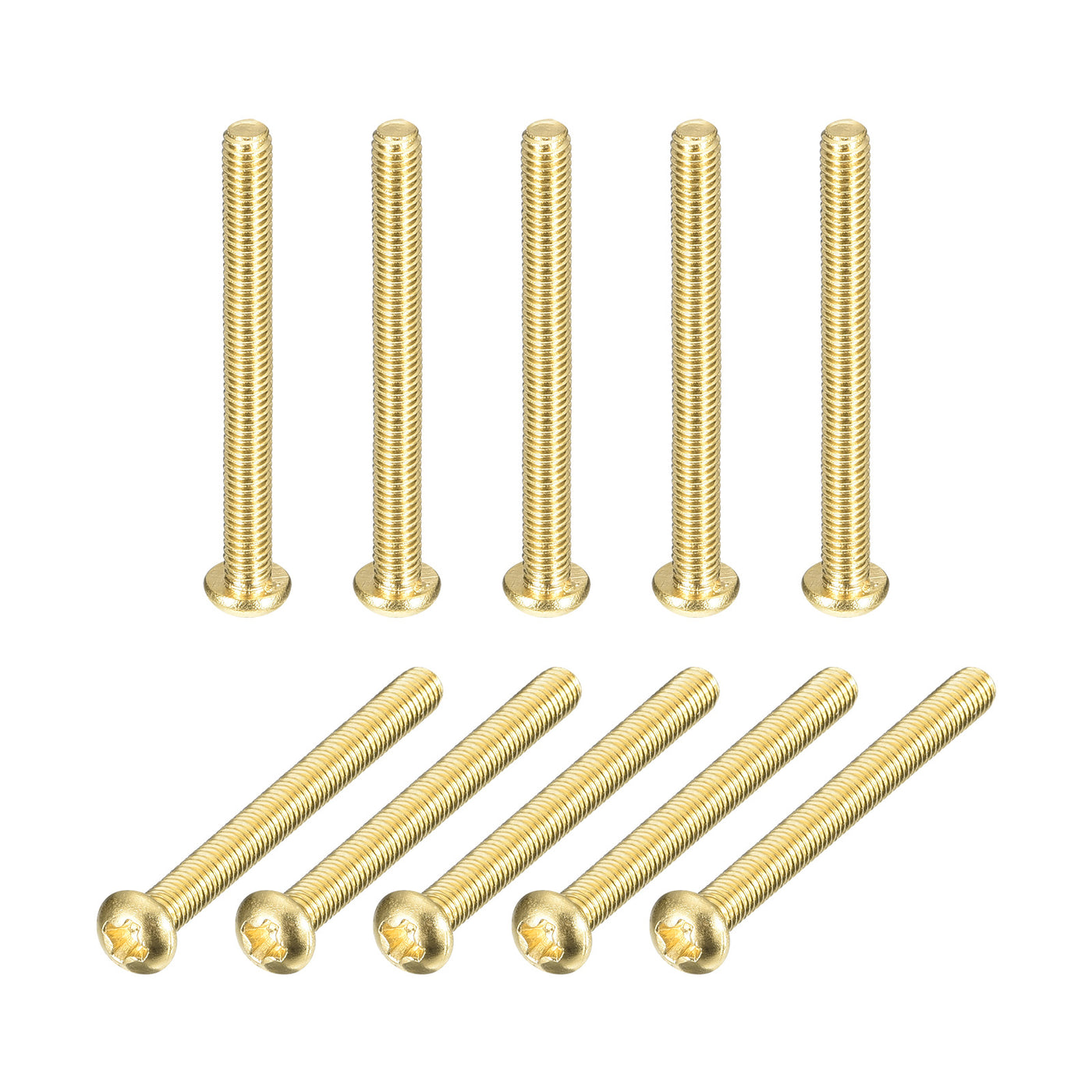 uxcell Uxcell Brass Machine Screws, M3x30mm Phillips Pan Head Fastener Bolts for Furniture, Office Equipment, Electronics 36Pcs