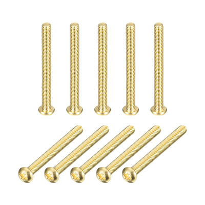 Harfington Uxcell Brass Machine Screws, M3x30mm Phillips Pan Head Fastener Bolts for Furniture, Office Equipment, Electronics 36Pcs