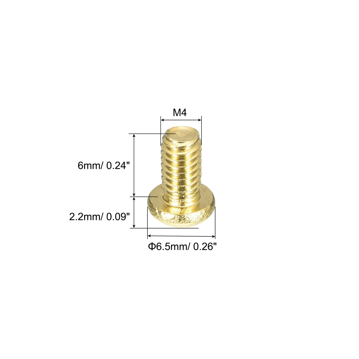 uxcell Uxcell Brass Machine Screws, M4x6mm Phillips Pan Head Fastener Bolts for Furniture, Office Equipment, Electronics 36Pcs