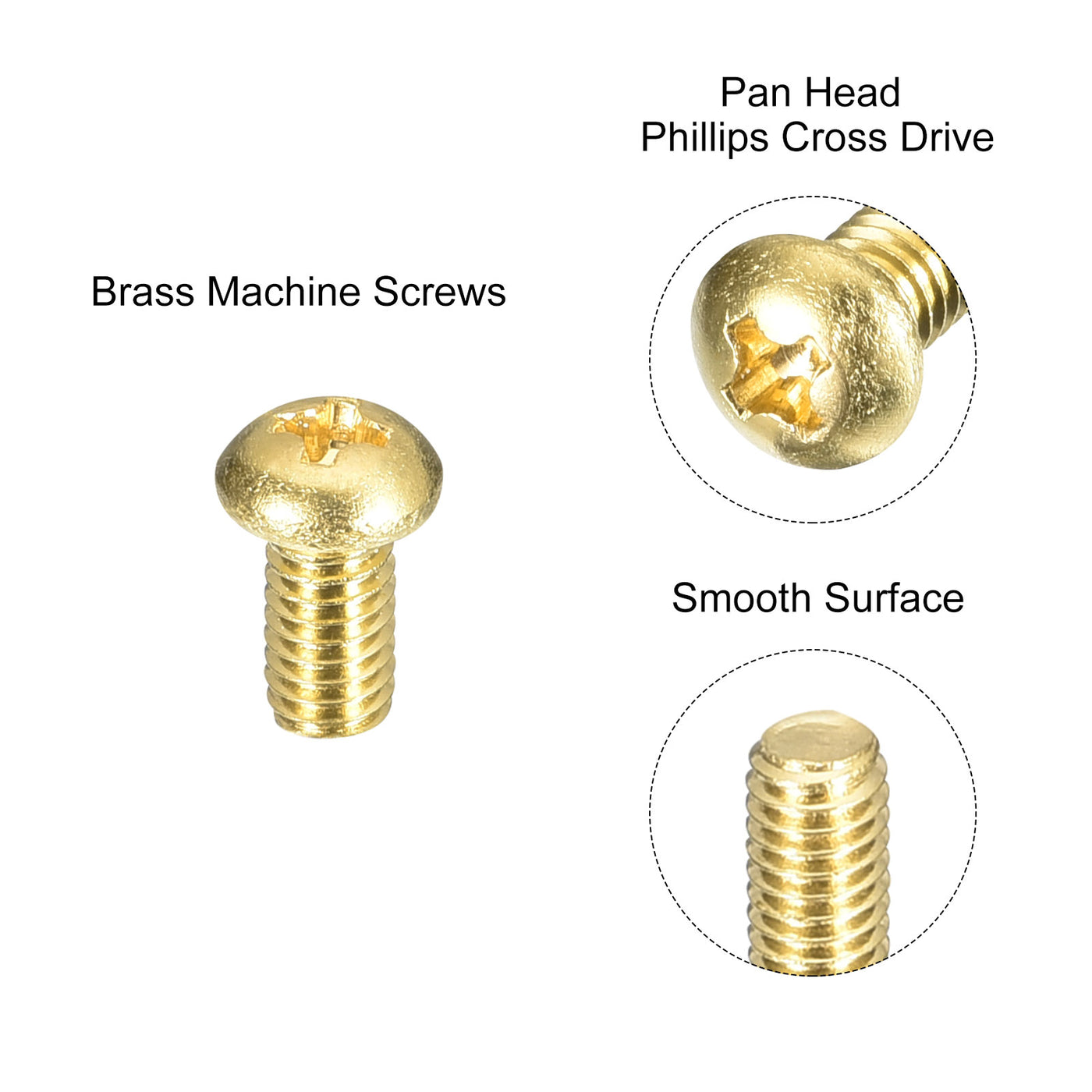 uxcell Uxcell Messing Maschinenschrauben, M4x6mm Phillips Pan Head Befestigungsschrauben für Möbel, Büroausstattung, Elektronik 36 Stück