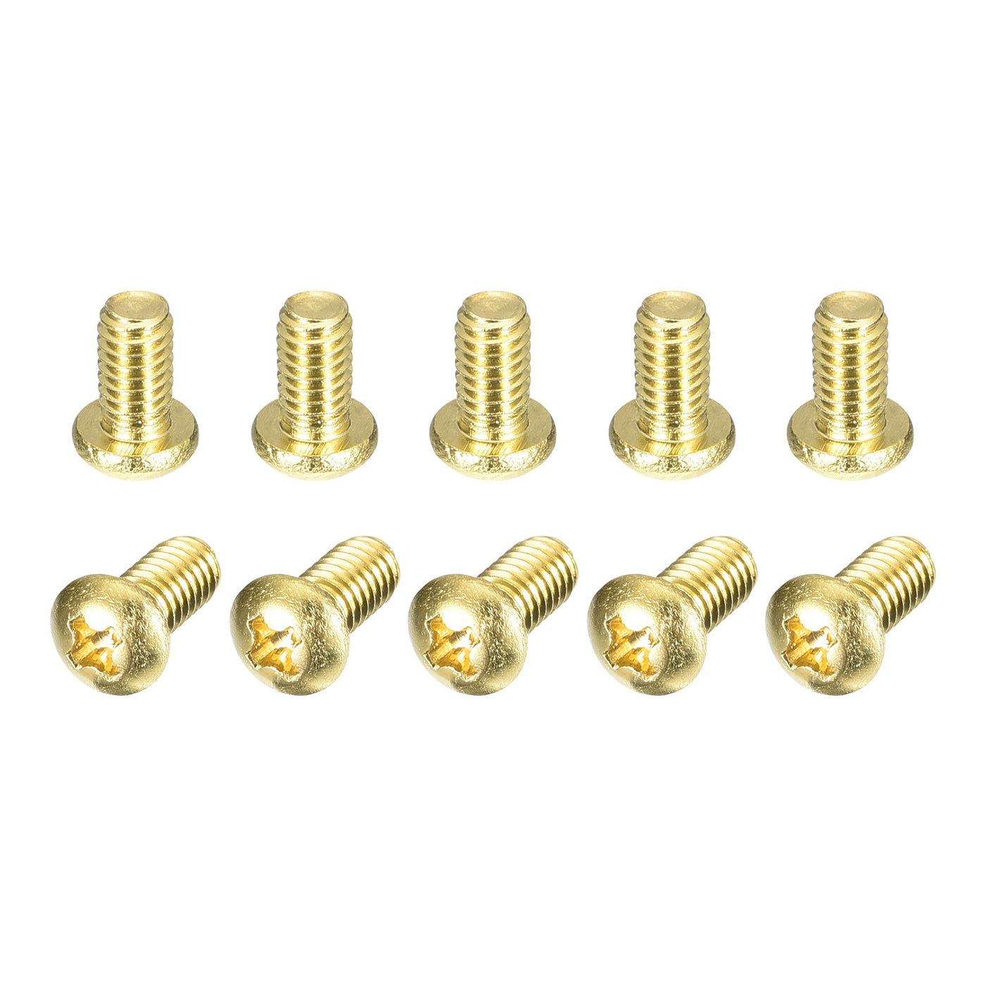 uxcell Uxcell Brass Machine Screws, M4x6mm Phillips Pan Head Fastener Bolts for Furniture, Office Equipment, Electronics 36Pcs