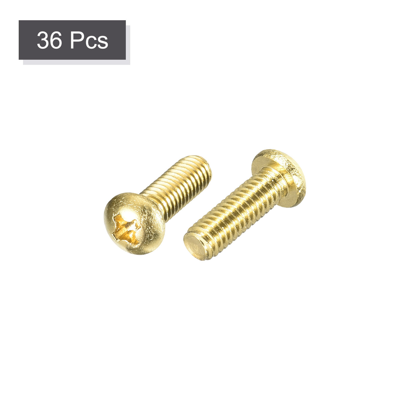 uxcell Uxcell Brass Machine Screws, M4x12mm Phillips Pan Head Fastener Bolts for Furniture, Office Equipment, Electronics 36Pcs