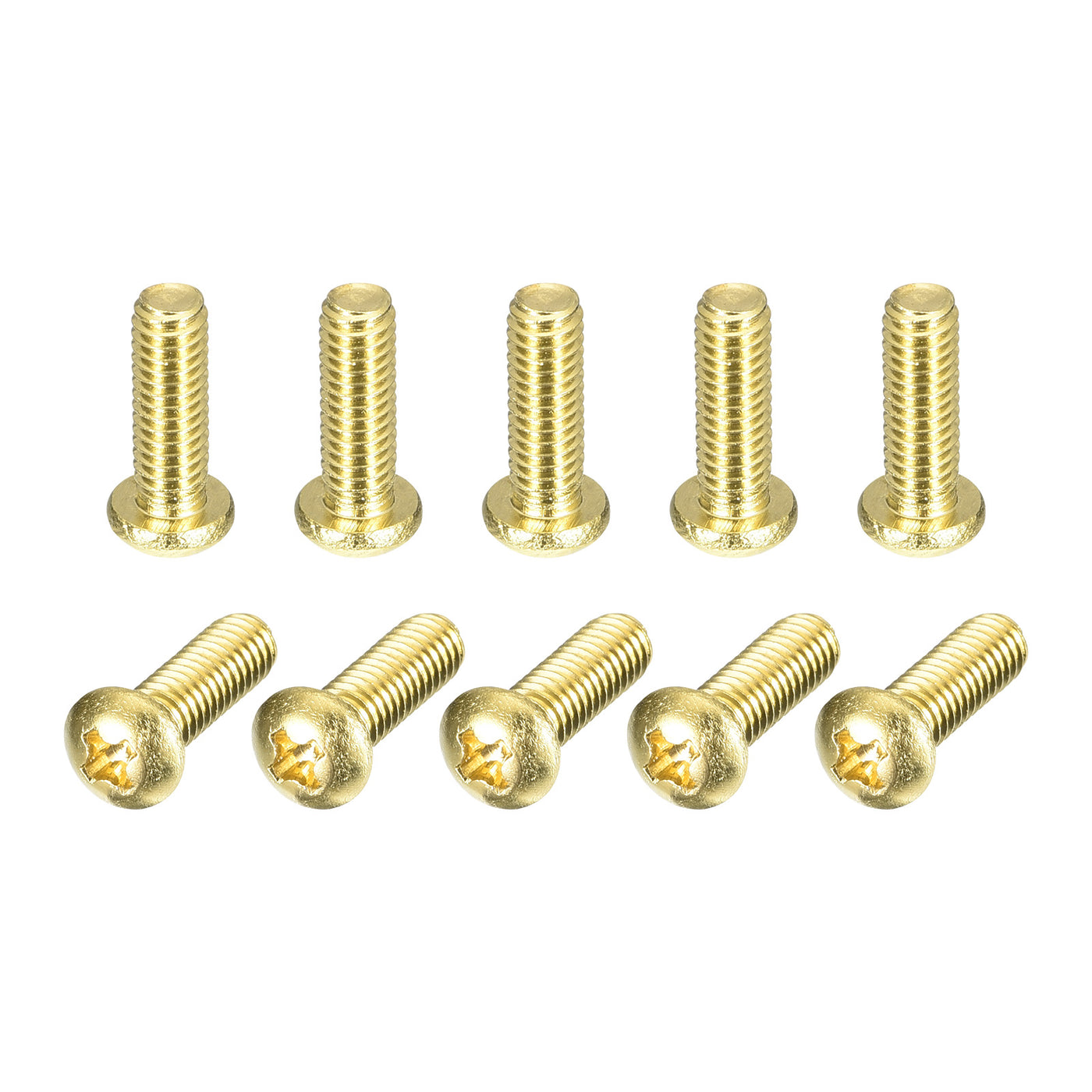 uxcell Uxcell Brass Machine Screws, M4x12mm Phillips Pan Head Fastener Bolts for Furniture, Office Equipment, Electronics 36Pcs