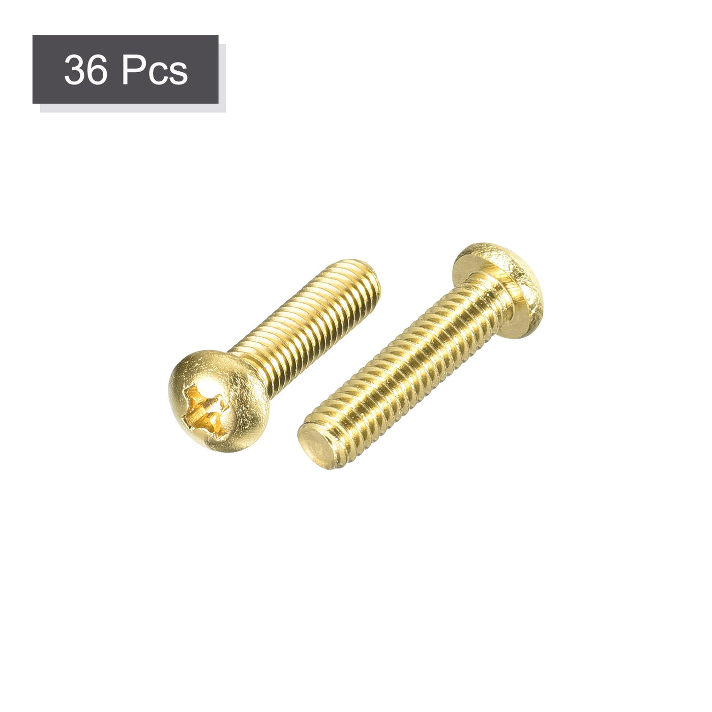 uxcell Uxcell Brass Machine Screws, M4x16mm Phillips Pan Head Fastener Bolts for Furniture, Office Equipment, Electronics 36Pcs