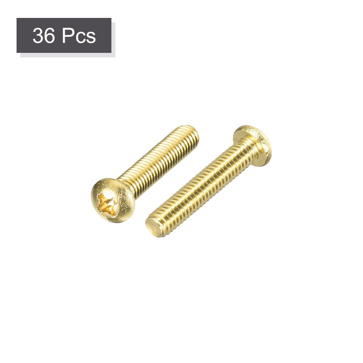 uxcell Uxcell Brass Machine Screws, M4x20mm Phillips Pan Head Fastener Bolts for Furniture, Office Equipment, Electronics 36Pcs