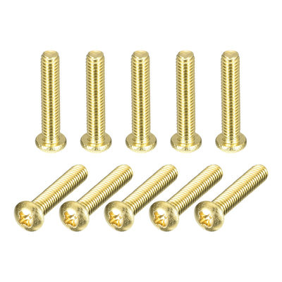 Harfington Uxcell Brass Machine Screws, M4x20mm Phillips Pan Head Fastener Bolts for Furniture, Office Equipment, Electronics 36Pcs