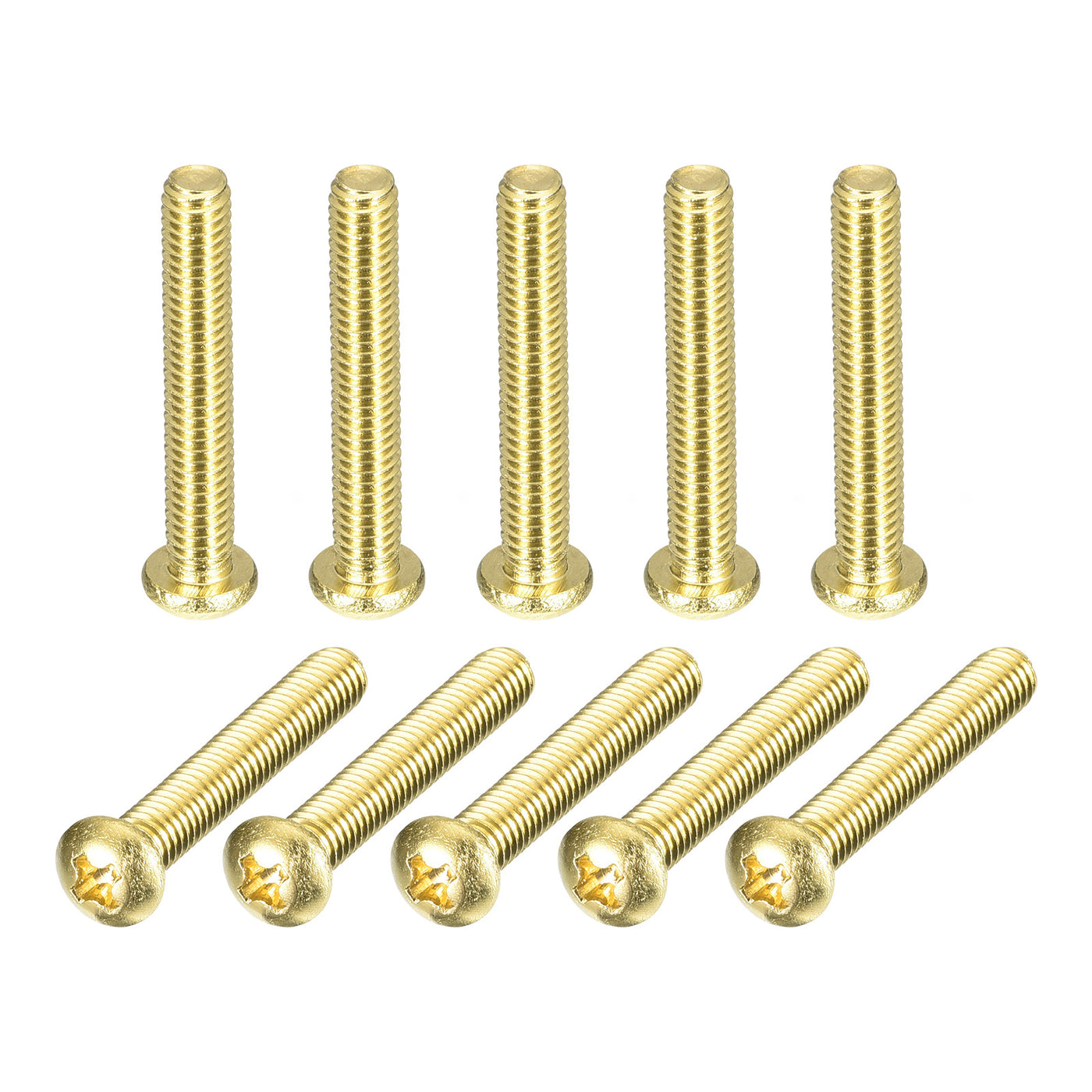 uxcell Uxcell Brass Machine Screws, M4x25mm Phillips Pan Head Fastener Bolts for Furniture, Office Equipment, Electronics 36Pcs