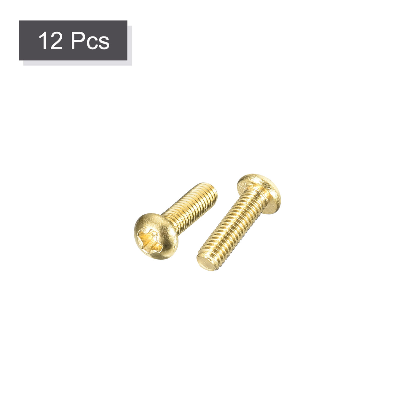 uxcell Uxcell Brass Machine Screws, M3x10mm Phillips Pan Head Fastener Bolts for Furniture, Office Equipment, Electronics 12Pcs