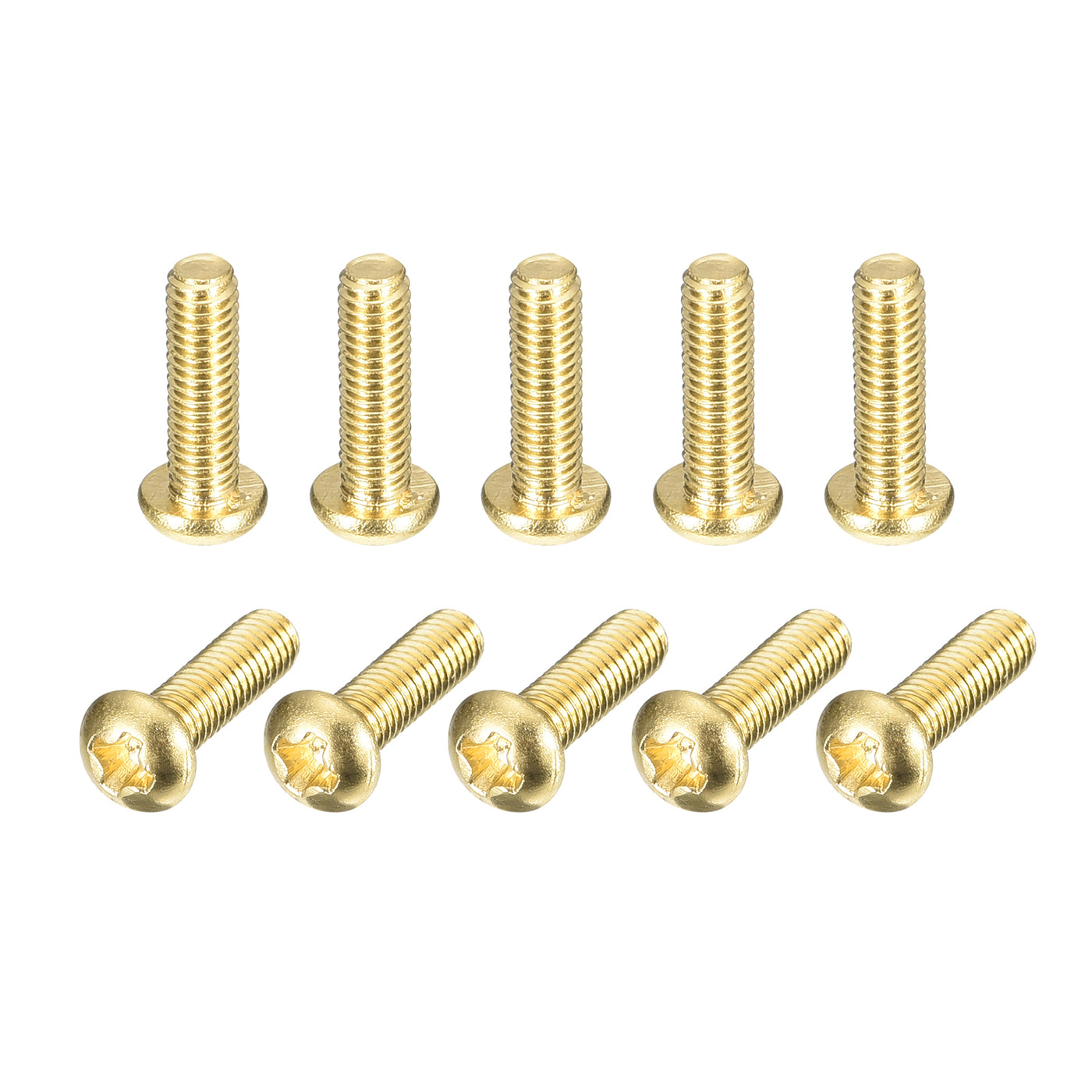 uxcell Uxcell Brass Machine Screws, M3x10mm Phillips Pan Head Fastener Bolts for Furniture, Office Equipment, Electronics 12Pcs