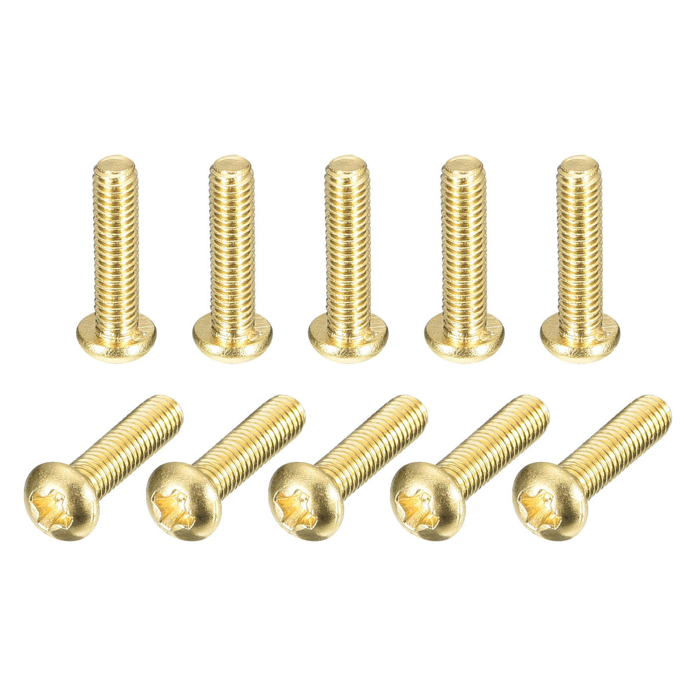 uxcell Uxcell Brass Machine Screws, M3x12mm Phillips Pan Head Fastener Bolts for Furniture, Office Equipment, Electronics 12Pcs