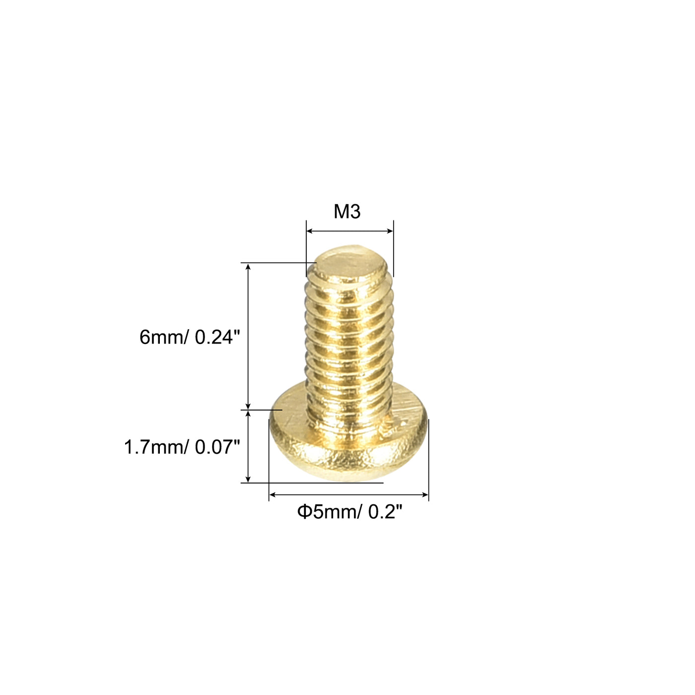 uxcell Uxcell Brass Machine Screws, M3x6mm Phillips Pan Head Fastener Bolts for Furniture, Office Equipment, Electronics 60Pcs