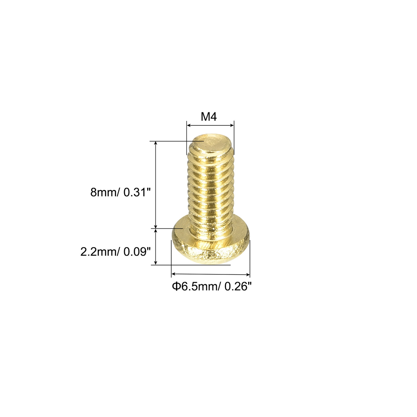 uxcell Uxcell Brass Machine Screws, M4x8mm Phillips Pan Head Fastener Bolts for Furniture, Office Equipment, Electronics 60Pcs