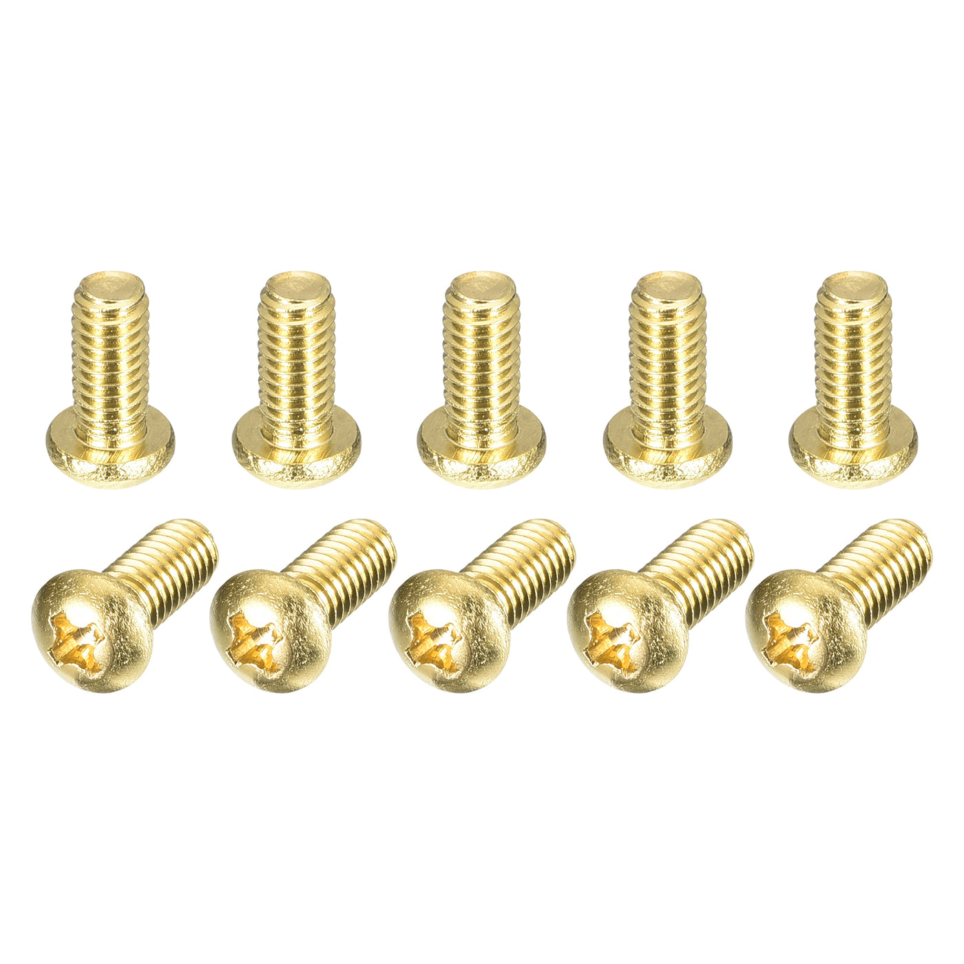 uxcell Uxcell Brass Machine Screws, M4x8mm Phillips Pan Head Fastener Bolts for Furniture, Office Equipment, Electronics 60Pcs