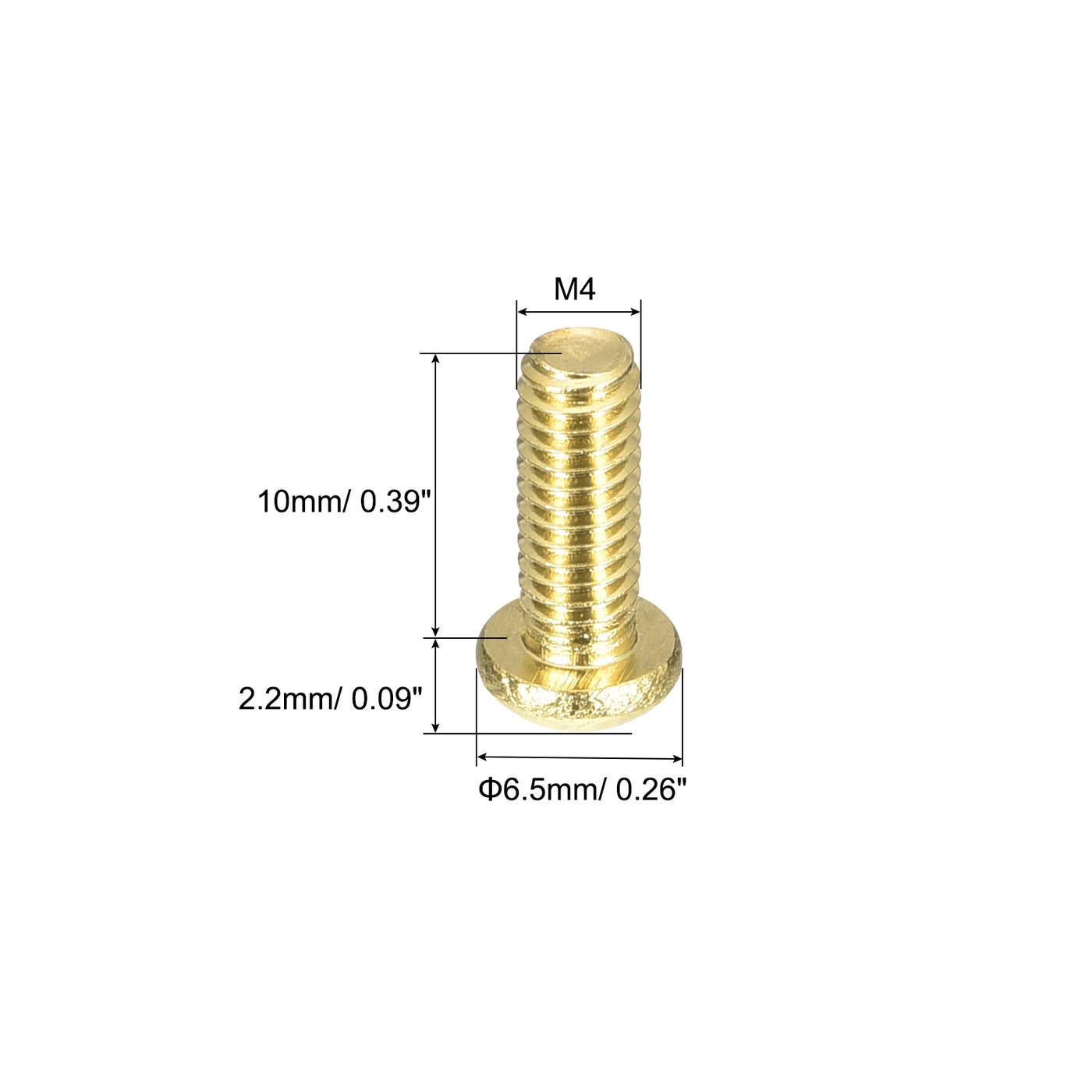 uxcell Uxcell Brass Machine Screws, M4x10mm Phillips Pan Head Fastener Bolts for Furniture, Office Equipment, Electronics 60Pcs