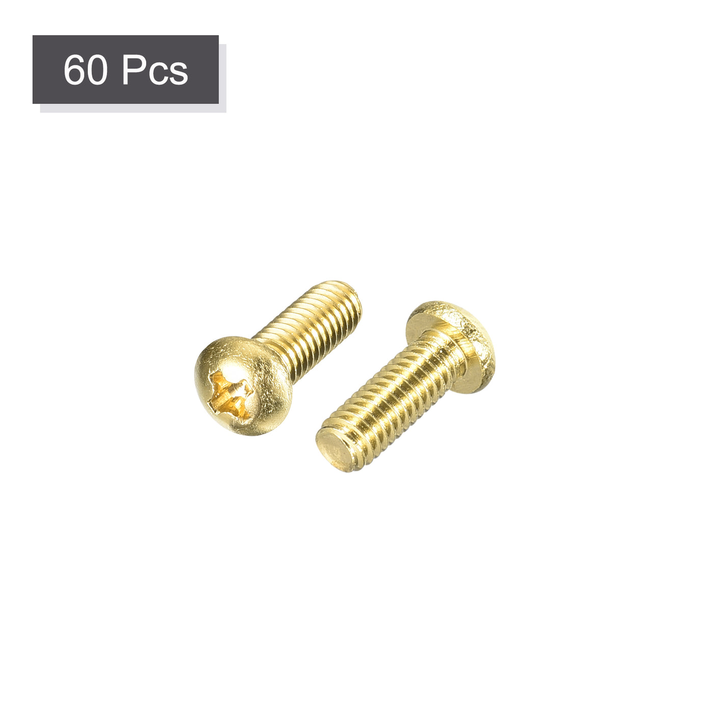 uxcell Uxcell Brass Machine Screws, M4x10mm Phillips Pan Head Fastener Bolts for Furniture, Office Equipment, Electronics 60Pcs