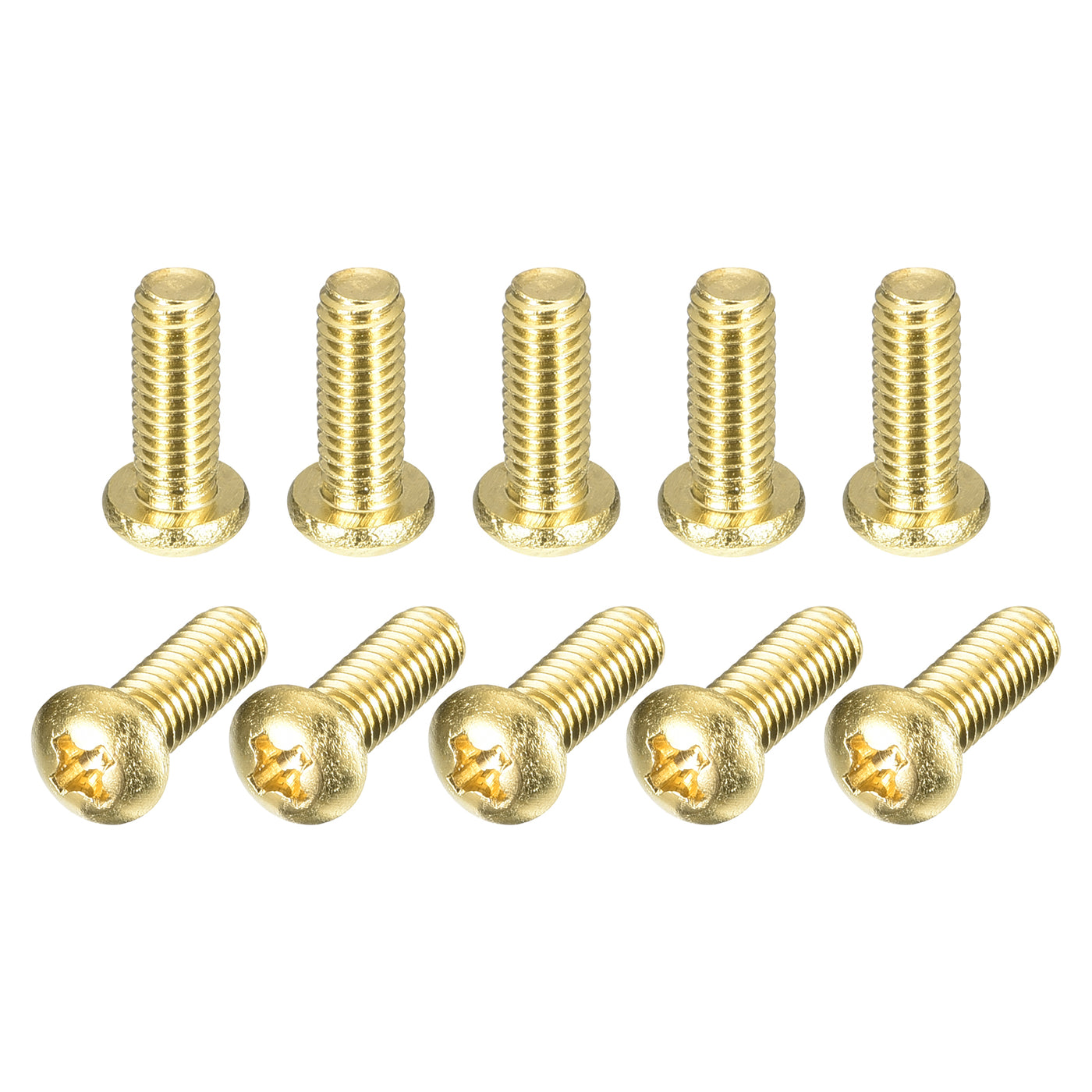 uxcell Uxcell Brass Machine Screws, M4x10mm Phillips Pan Head Fastener Bolts for Furniture, Office Equipment, Electronics 60Pcs