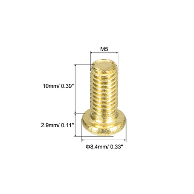 Harfington Uxcell Brass Machine Screws, M5x10mm Phillips Pan Head Fastener Bolts for Furniture, Office Equipment, Electronics 20Pcs