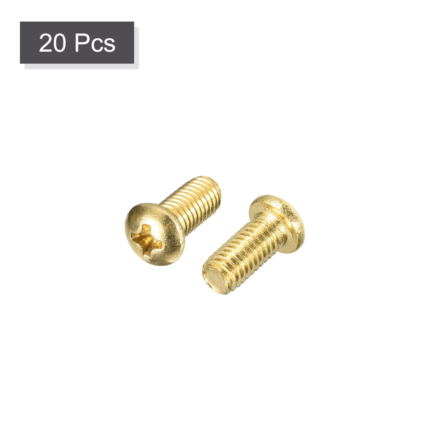 uxcell Uxcell Brass Machine Screws, M5x10mm Phillips Pan Head Fastener Bolts for Furniture, Office Equipment, Electronics 20Pcs