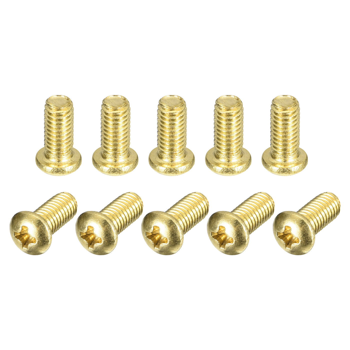 uxcell Uxcell Brass Machine Screws, M5x10mm Phillips Pan Head Fastener Bolts for Furniture, Office Equipment, Electronics 20Pcs