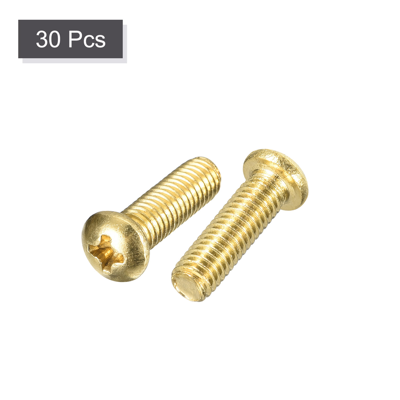 uxcell Uxcell Brass Machine Screws, M5x16mm Phillips Pan Head Fastener Bolts for Furniture, Office Equipment, Electronics 20Pcs