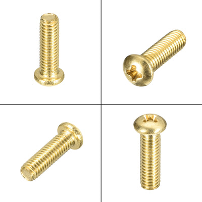 Harfington Uxcell Brass Machine Screws, M5x16mm Phillips Pan Head Fastener Bolts for Furniture, Office Equipment, Electronics 20Pcs