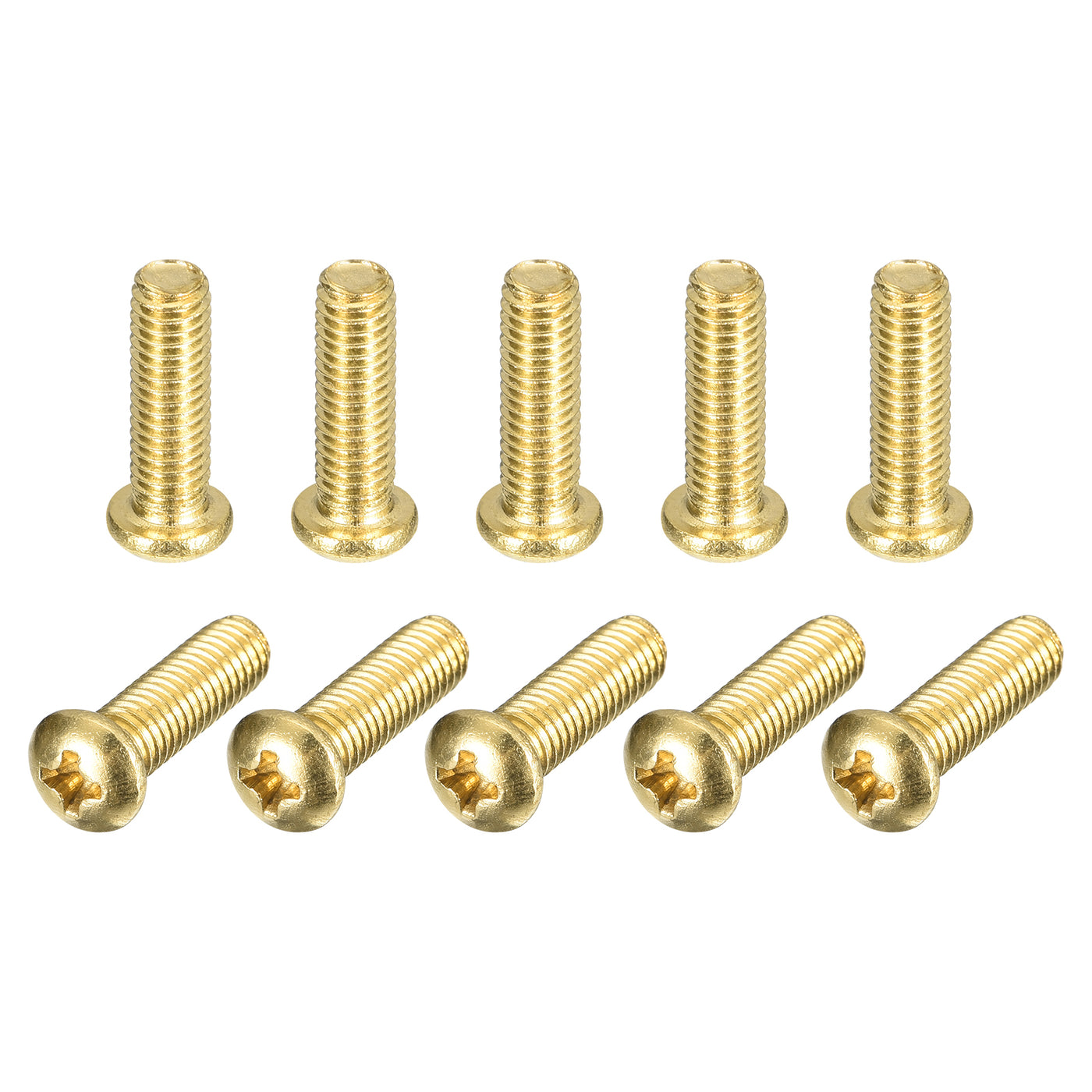 uxcell Uxcell Brass Machine Screws, M5x16mm Phillips Pan Head Fastener Bolts for Furniture, Office Equipment, Electronics 20Pcs