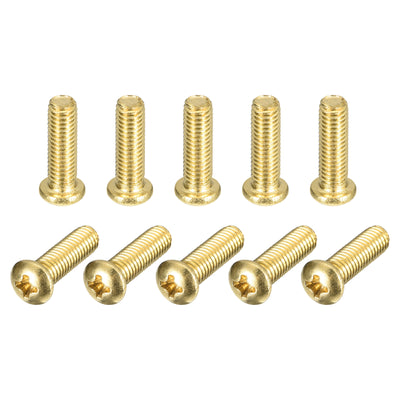 Harfington Uxcell Brass Machine Screws, M5x16mm Phillips Pan Head Fastener Bolts for Furniture, Office Equipment, Electronics 20Pcs