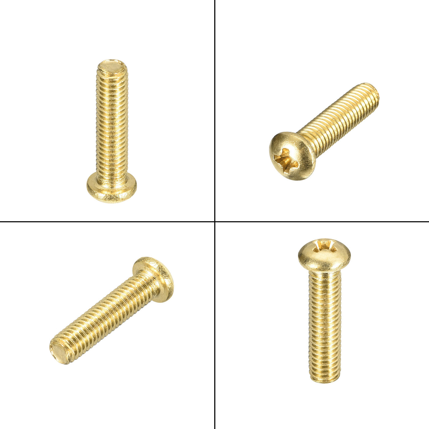 uxcell Uxcell Brass Machine Screws, M5x20mm Phillips Pan Head Fastener Bolts for Furniture, Office Equipment, Electronics 20Pcs