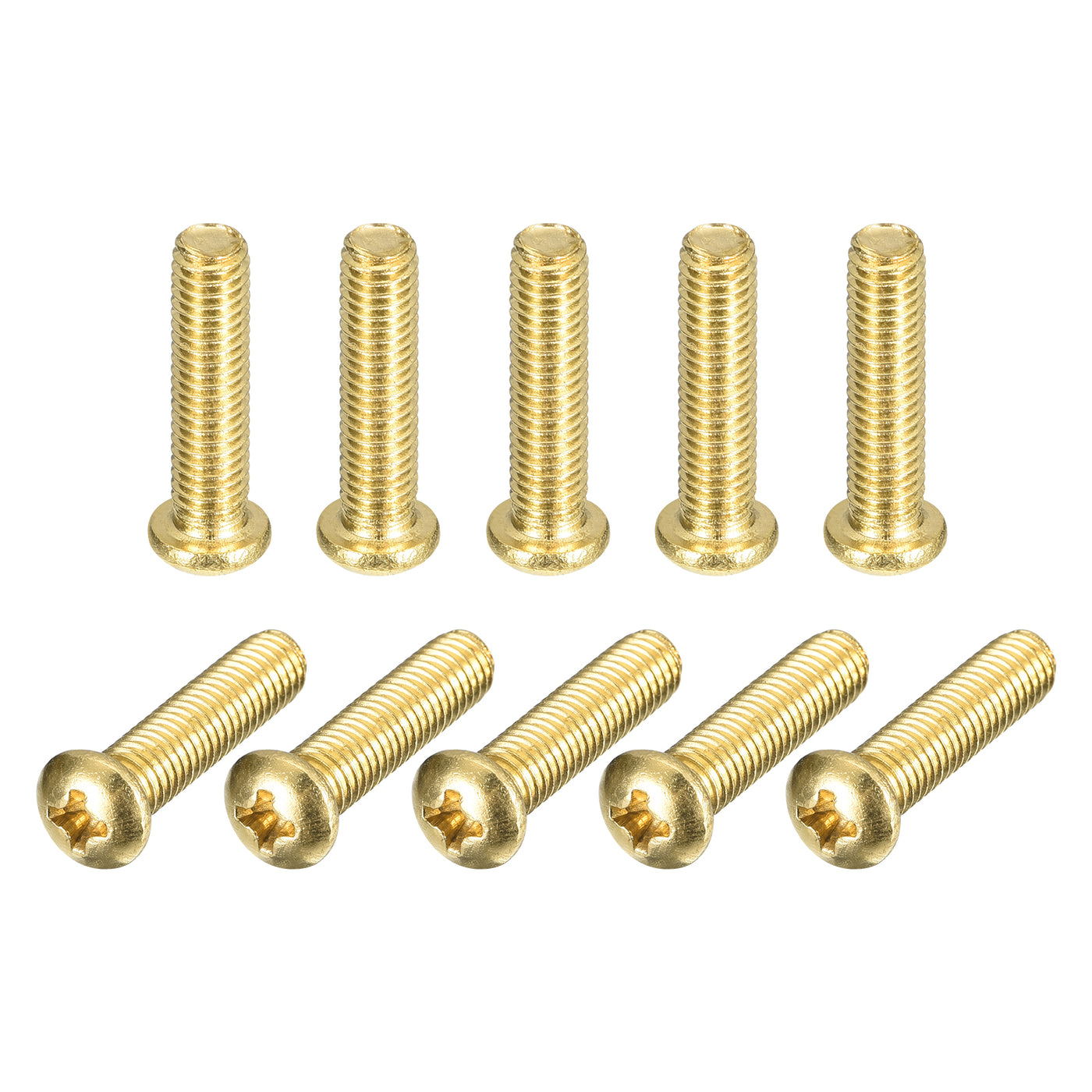 uxcell Uxcell Brass Machine Screws, M5x20mm Phillips Pan Head Fastener Bolts for Furniture, Office Equipment, Electronics 20Pcs