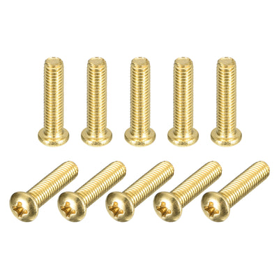 Harfington Uxcell Brass Machine Screws, M5x20mm Phillips Pan Head Fastener Bolts for Furniture, Office Equipment, Electronics 20Pcs