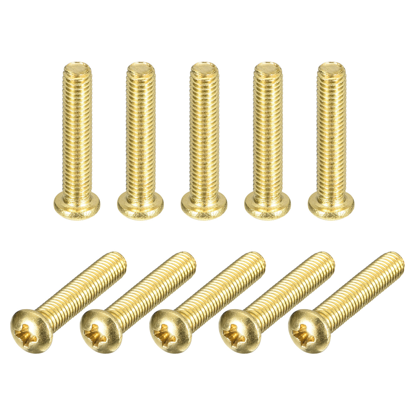 uxcell Uxcell Brass Machine Screws, M5x25mm Phillips Pan Head Fastener Bolts for Furniture, Office Equipment, Electronics 20Pcs