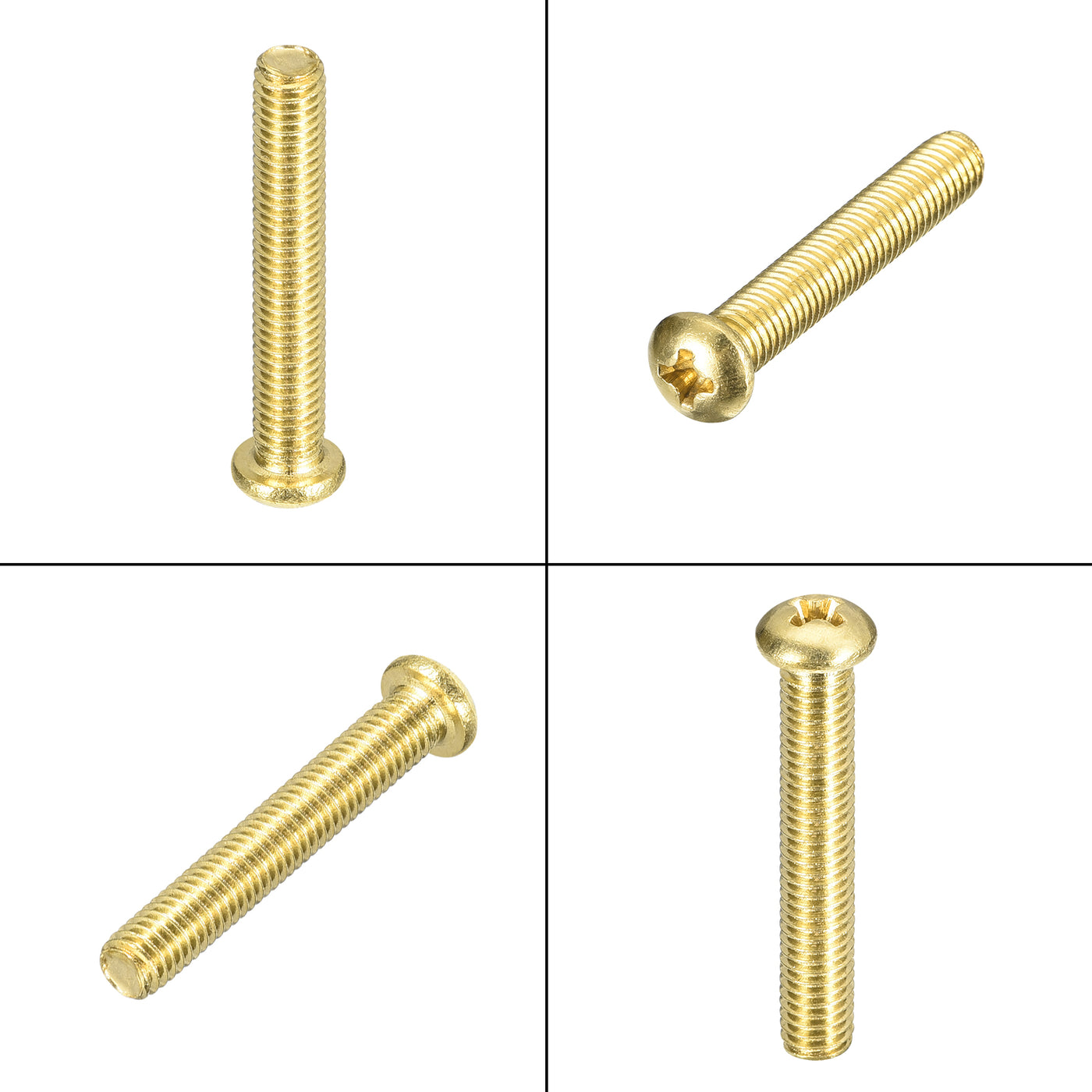 uxcell Uxcell Brass Machine Screws, M5x30mm Phillips Pan Head Fastener Bolts for Furniture, Office Equipment, Electronics 20Pcs